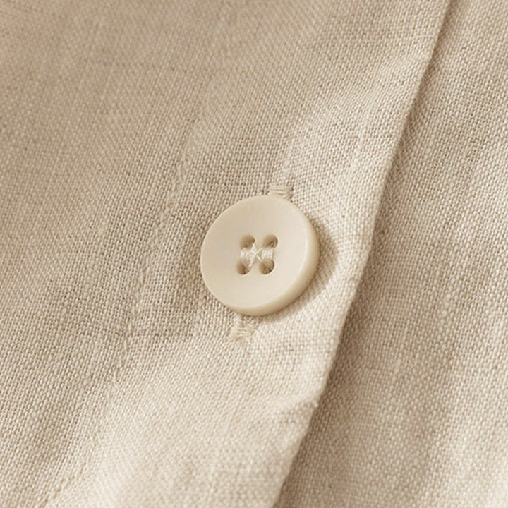 Camicia da donna a maniche corte con scollo a V e bottoni, tinta unita, con motivo Buddha Stones, ideale per l'estate. - image 8