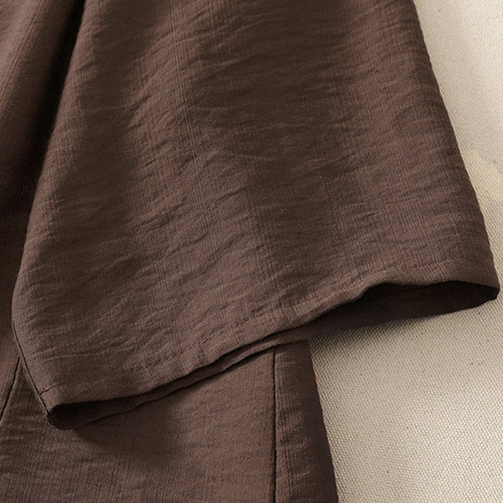 Buddha Stones Camicia da donna estiva casual minimalista a maniche lunghe con bottoni. - image 20