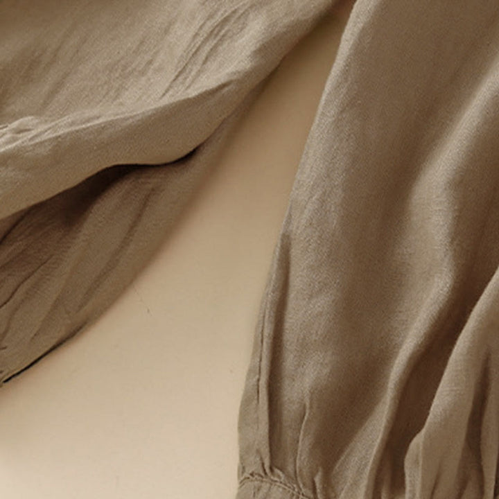 Pantaloni harem larghi con coulisse e tasche, tinta unita, con motivo floreale Buddha Stones. - image 26