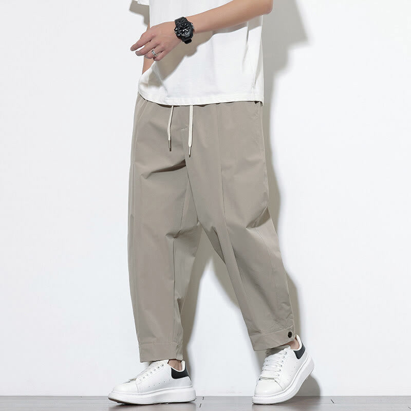 Pantaloni harem da uomo casual a tinta unita con coulisse e tasche, con motivo Buddha Stones. - image 7