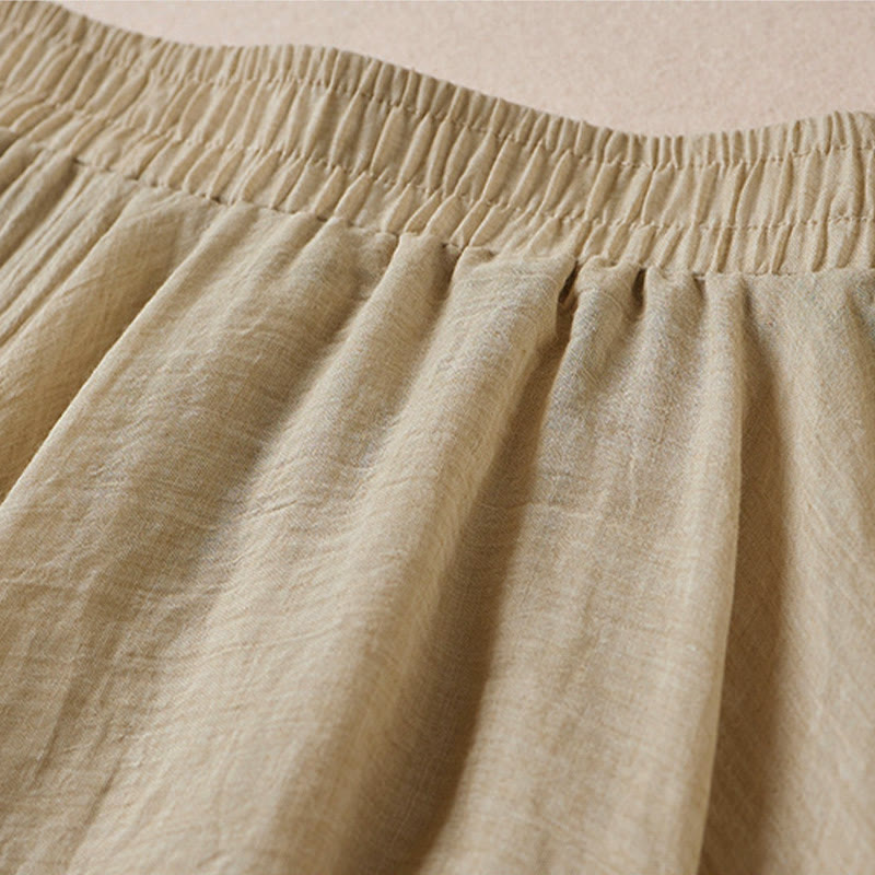 Gonna da donna a vita alta, stile vintage casual, tinta unita, con motivo Buddha Stones. - image 3