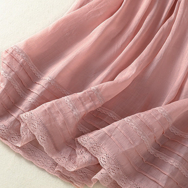 Gonna da donna estiva con coulisse, pizzo e patchwork, modello Buddha Stones, lunghezza 7-8. - image 7