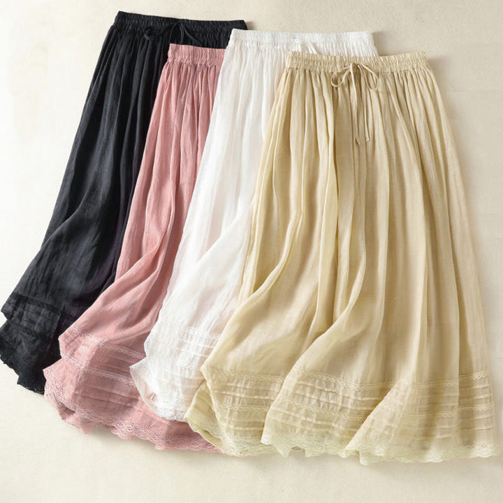Gonna da donna estiva con coulisse, pizzo e patchwork, modello Buddha Stones, lunghezza 7-8. - image 35
