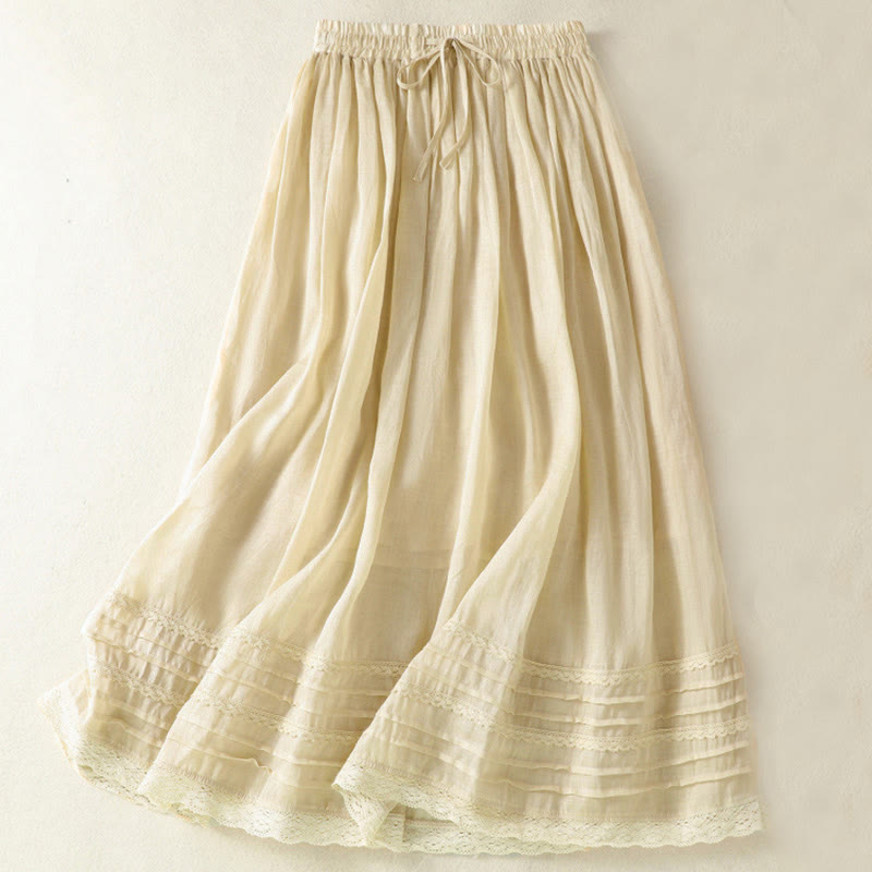 Gonna da donna estiva con coulisse, pizzo e patchwork, modello Buddha Stones, lunghezza 7-8. - Beige - US8-10, UK/AU12-14, EU40-42 (2XL) - image 26