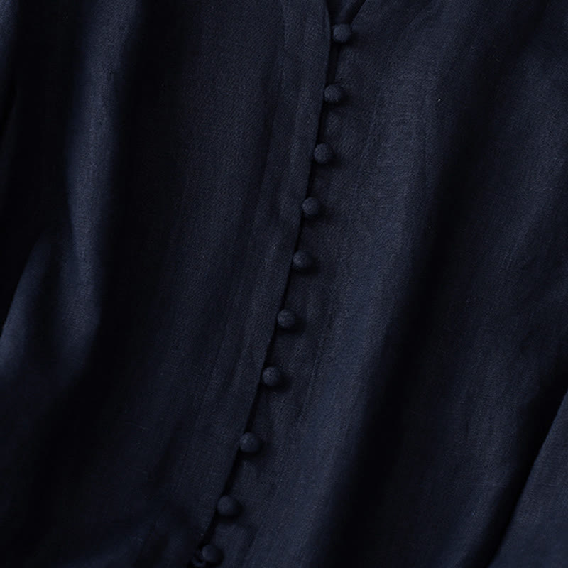 Camicia da donna a maniche lunghe con scollo a V e motivo Buddha Stones - image 9