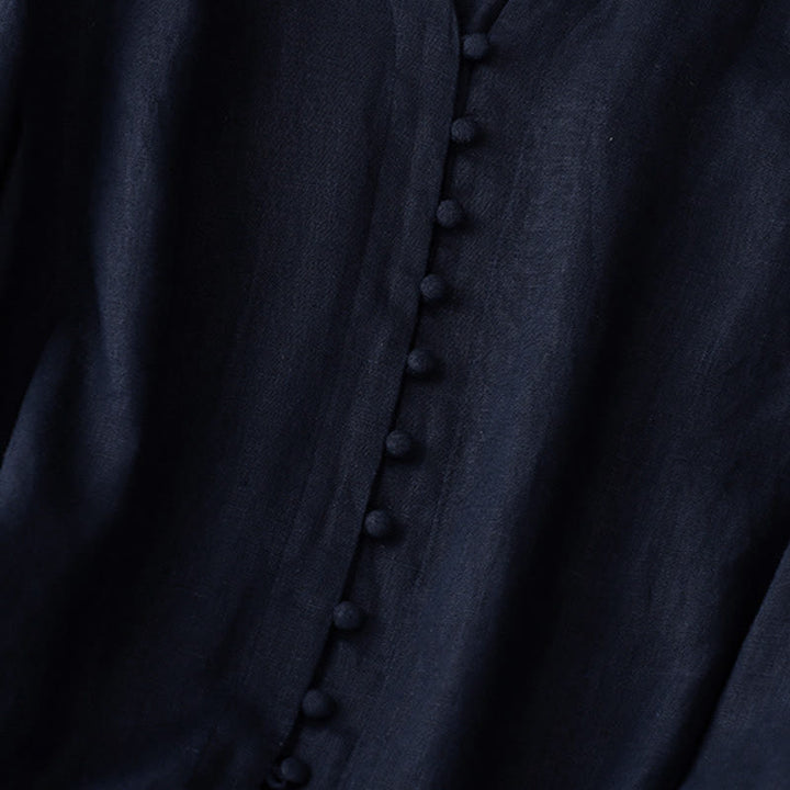 Camicia da donna a maniche lunghe con scollo a V e motivo Buddha Stones - image 9