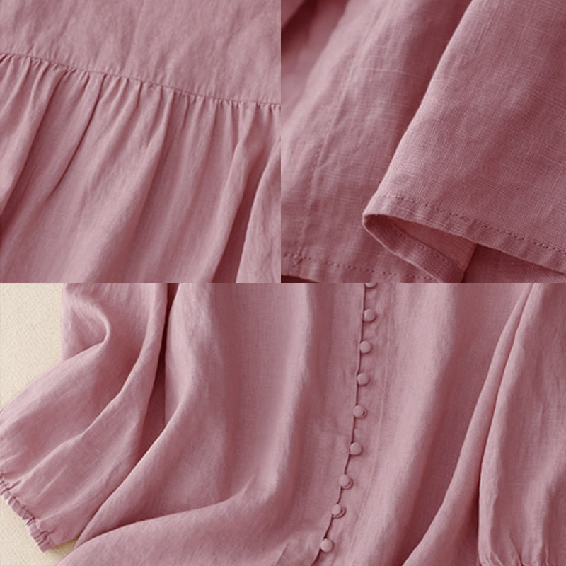 Camicia da donna a maniche lunghe con scollo a V e motivo Buddha Stones - image 2