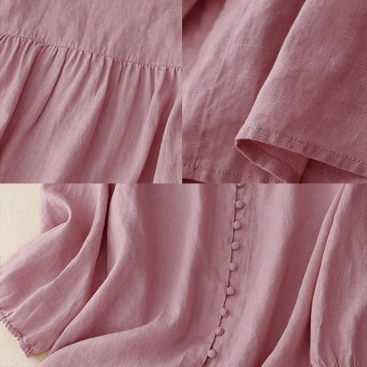 Camicia da donna a maniche lunghe con scollo a V e motivo Buddha Stones - image 2