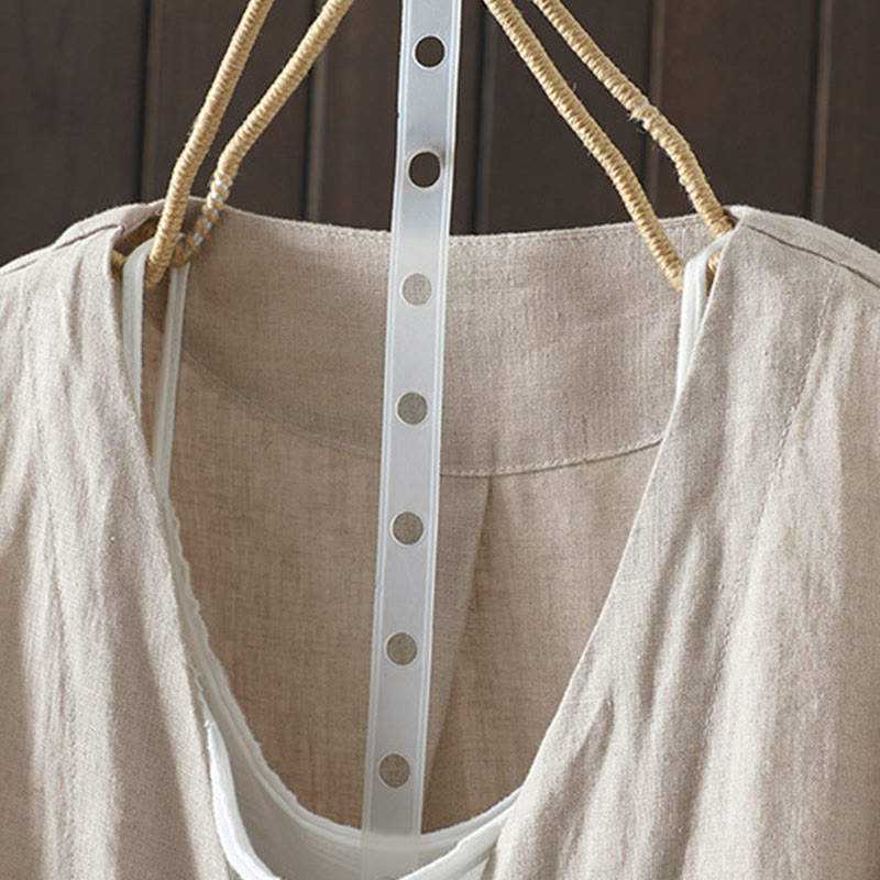 Giacca da donna con scollo a V e tasche, tinta unita, con motivo Buddha Stones. - image 1