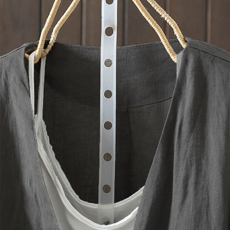 Giacca da donna con scollo a V e tasche, tinta unita, con motivo Buddha Stones. - image 24