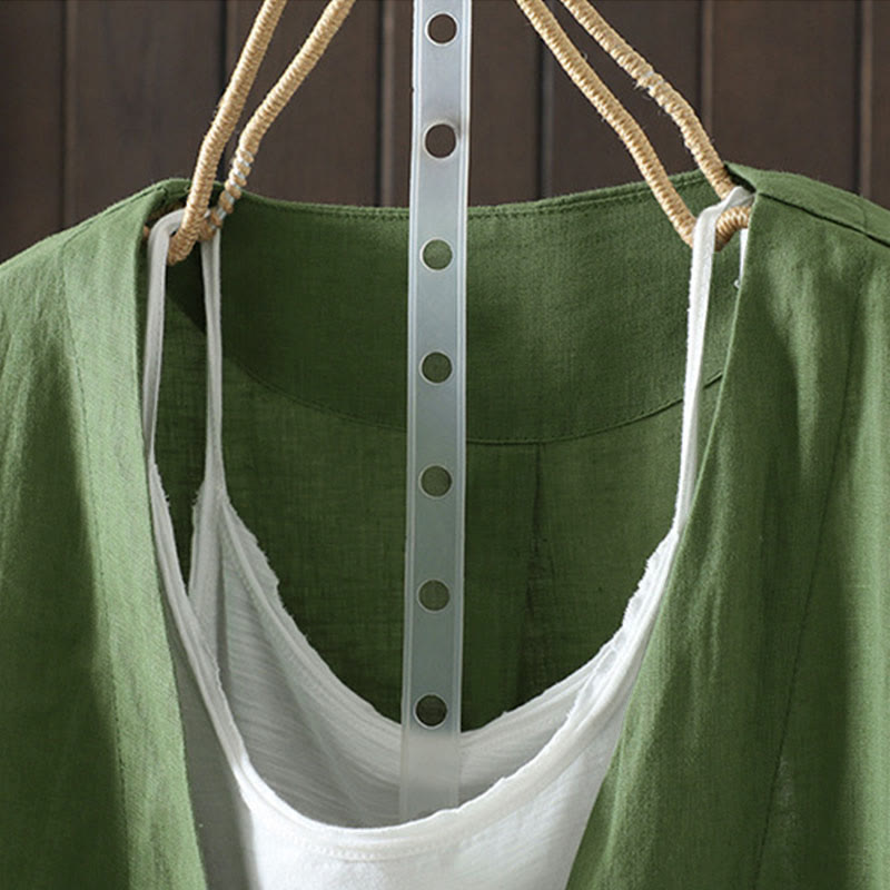 Giacca da donna con scollo a V e tasche, tinta unita, con motivo Buddha Stones. - image 18