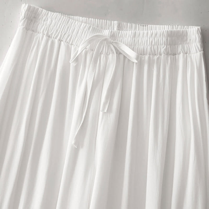 Buddha Stones Pantaloni estivi casual eleganti con coulisse, tinta unita, a gamba larga e tasche, da donna. - image 25