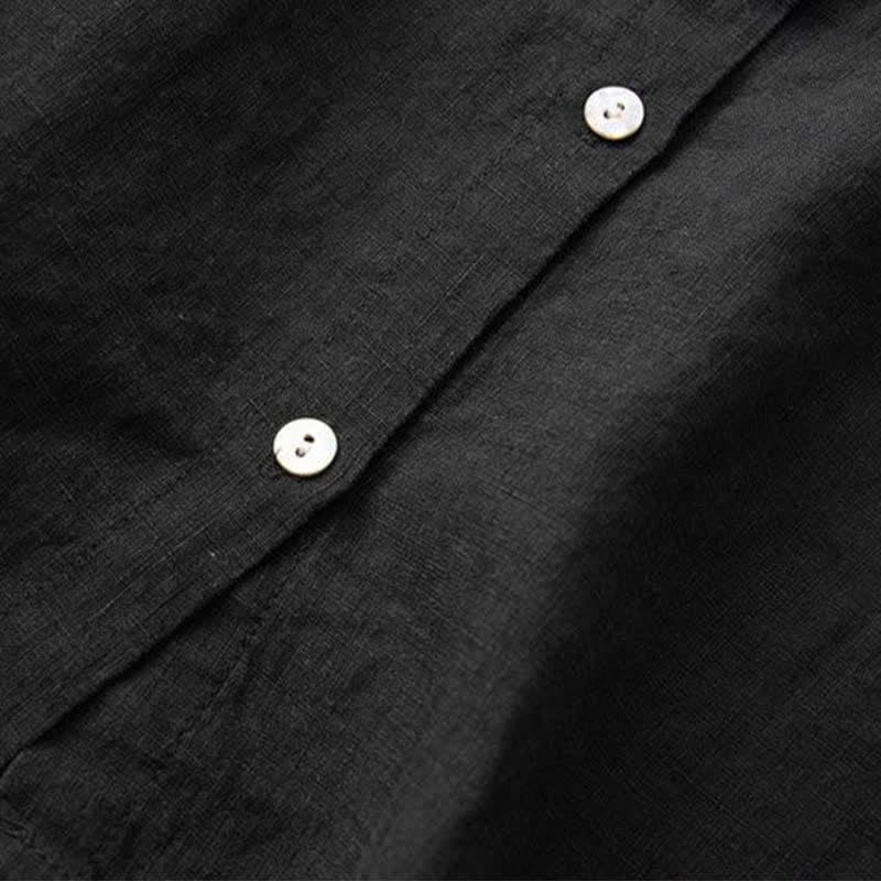 Buddha Stones Camicie da donna a maniche lunghe, stile Tang, tinta unita, per l'autunno, casual, con colletto alla coreana. - image 16
