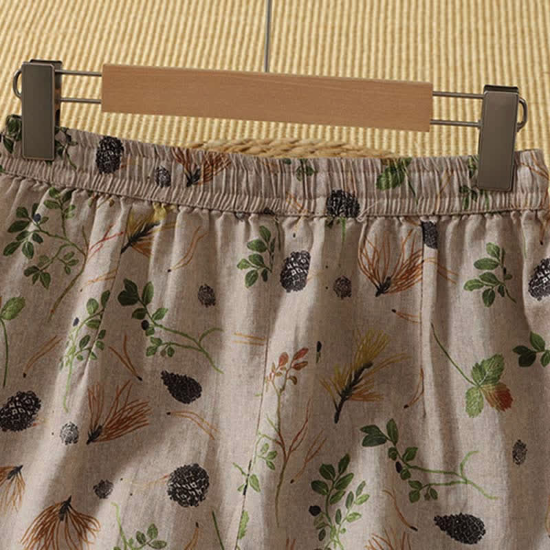 Buddha Stones Gonna da donna estiva casual in stile boho con stampa floreale e tasca - image 4