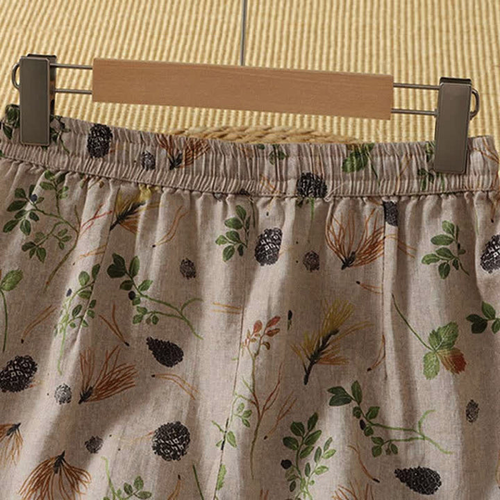 Buddha Stones Gonna da donna estiva casual in stile boho con stampa floreale e tasca - image 4