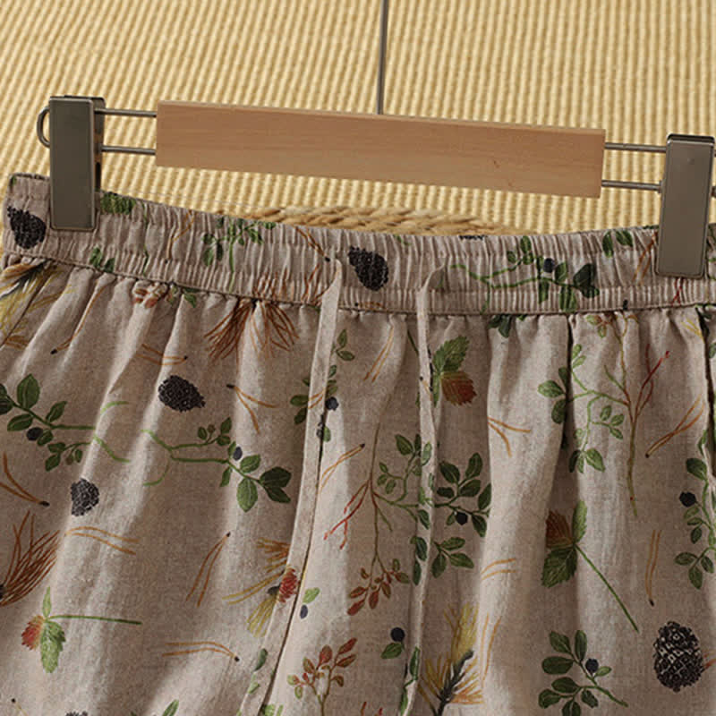 Buddha Stones Gonna da donna estiva casual in stile boho con stampa floreale e tasca - image 5