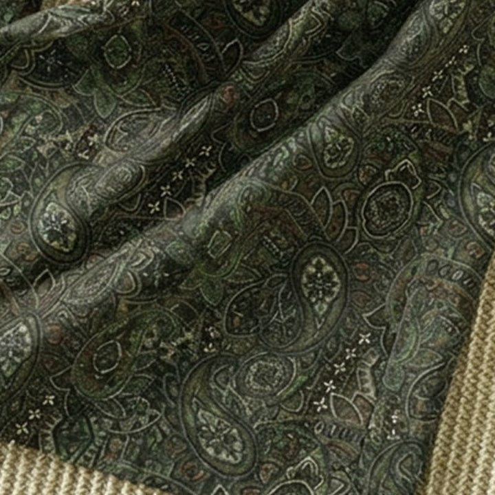 Buddha Stones Pantaloni lunghi da donna a gamba larga con coulisse, stile boho, verdi, con motivo astratto, per primavera/estate. Pantaloni a gamba larga con tasca. - image 10