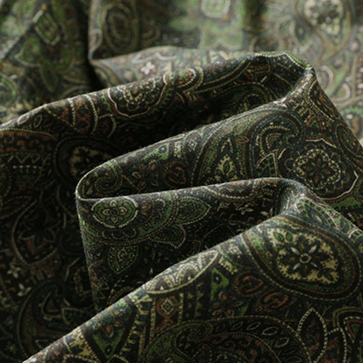 Buddha Stones Pantaloni lunghi da donna a gamba larga con coulisse, stile boho, verdi, con motivo astratto, per primavera/estate. Pantaloni a gamba larga con tasca. - image 11