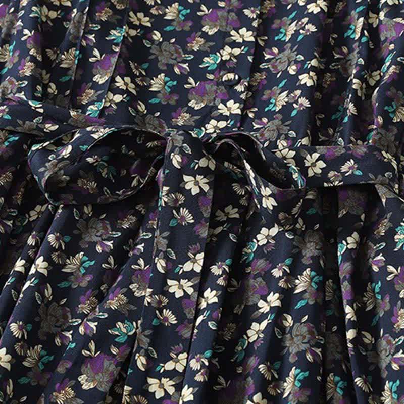 Buddha Stones Abito da donna a maniche lunghe, elegante, vintage, con bottoni e stampa floreale, per primavera/estate, con tasche. - image 13