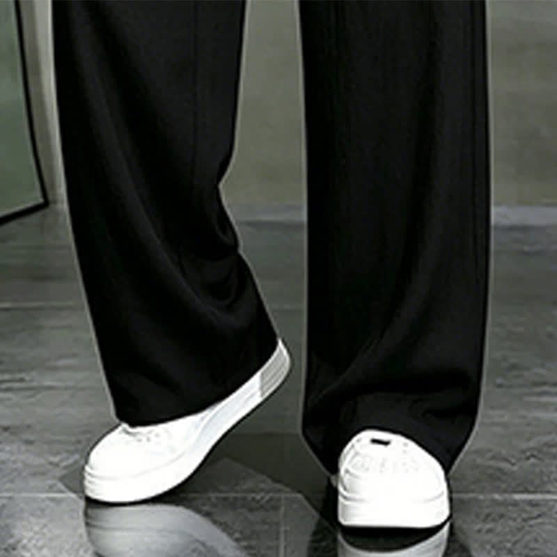 Buddha Stones Pantaloni lunghi da uomo a gamba dritta, tinta unita, con coulisse, ideali per primavera/estate e tempo libero, con tasca. - image 12