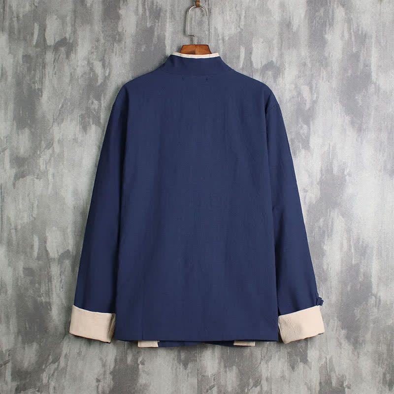 Buddha Stones Kimono da uomo tinta unita, stile casual primavera/autunno, con coulisse e finiture a contrasto. - image 11