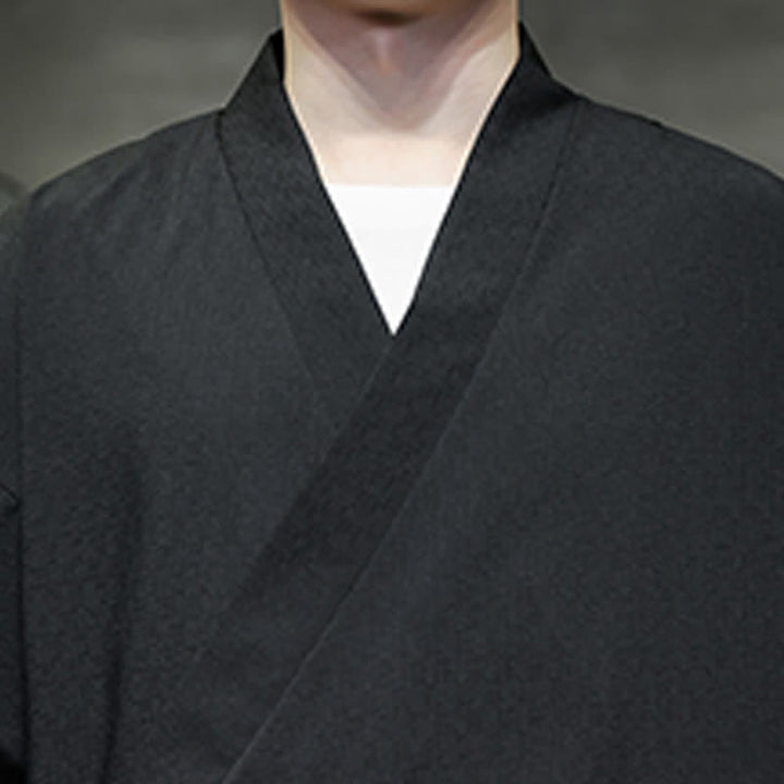 Buddha Stones Kimono da uomo estivo in stile Tang, minimalista, con coulisse, in bambù, tinta unita, maniche a tre quarti. - image 18