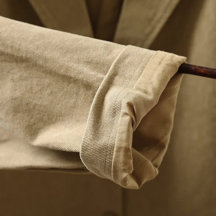 Giacca da Buddha Stones di media lunghezza con bottoni, colletto a revers e maniche lunghe, con tasche, ideale per primavera e autunno. - image 8