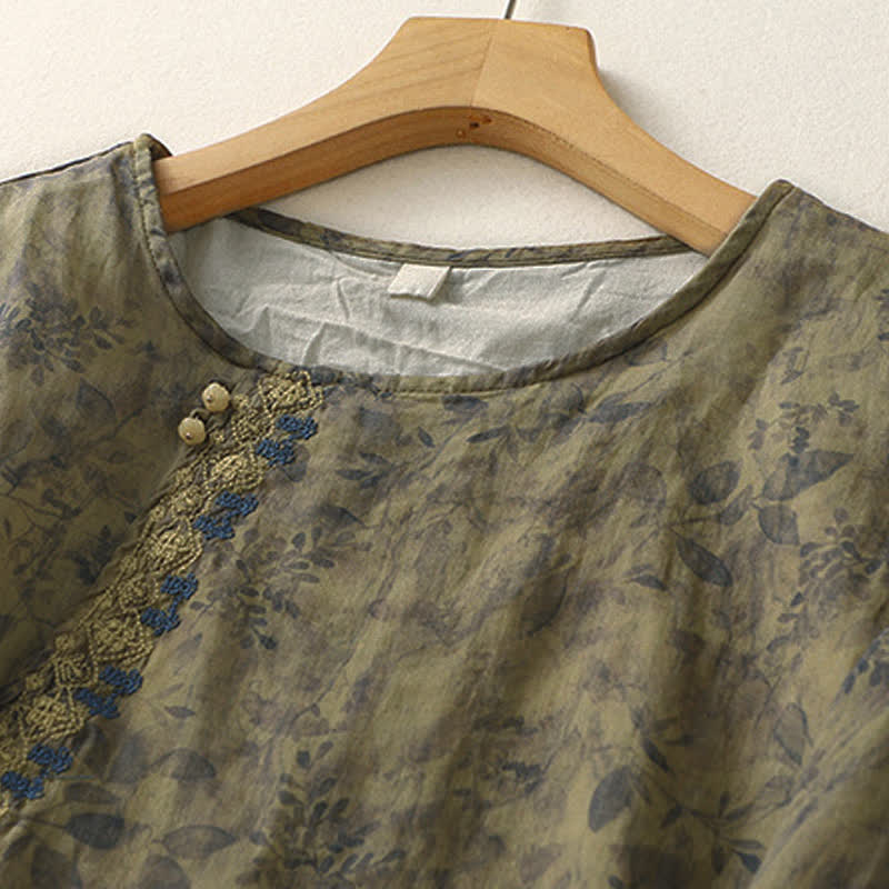 Camicia da donna a maniche a tre quarti con ricamo di Buddha Stones. - image 15