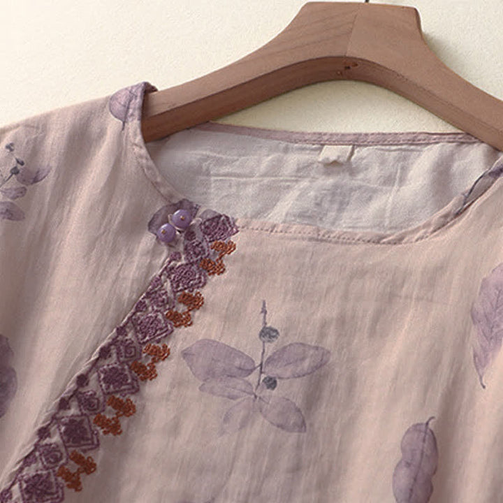 Camicia da donna a maniche a tre quarti con ricamo di Buddha Stones. - image 3