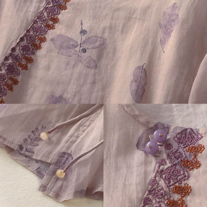 Camicia da donna a maniche a tre quarti con ricamo di Buddha Stones. - image 11