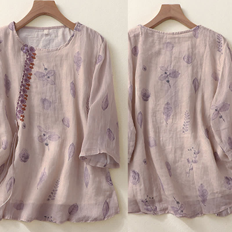 Camicia da donna a maniche a tre quarti con ricamo di Buddha Stones. - image 2