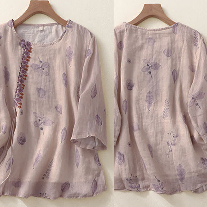 Camicia da donna a maniche a tre quarti con ricamo di Buddha Stones. - image 2