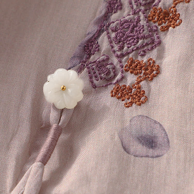 Camicia da donna a maniche a tre quarti con ricamo di Buddha Stones. - image 7