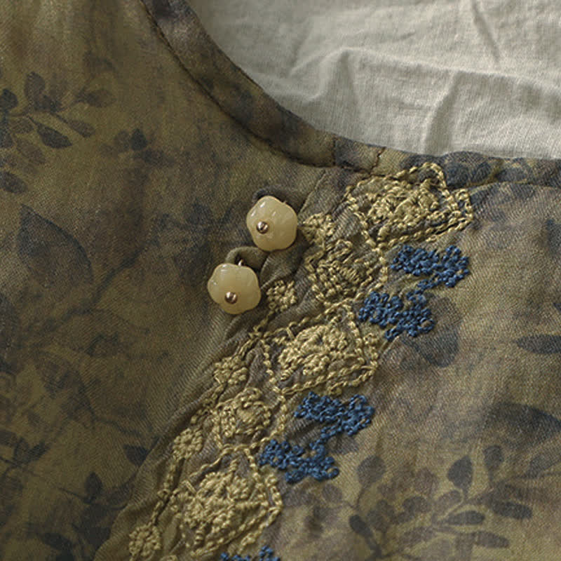 Camicia da donna a maniche a tre quarti con ricamo di Buddha Stones. - image 16