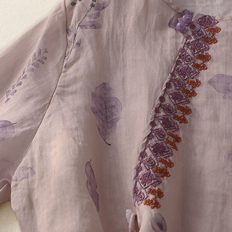 Camicia da donna a maniche a tre quarti con ricamo di Buddha Stones. - image 5