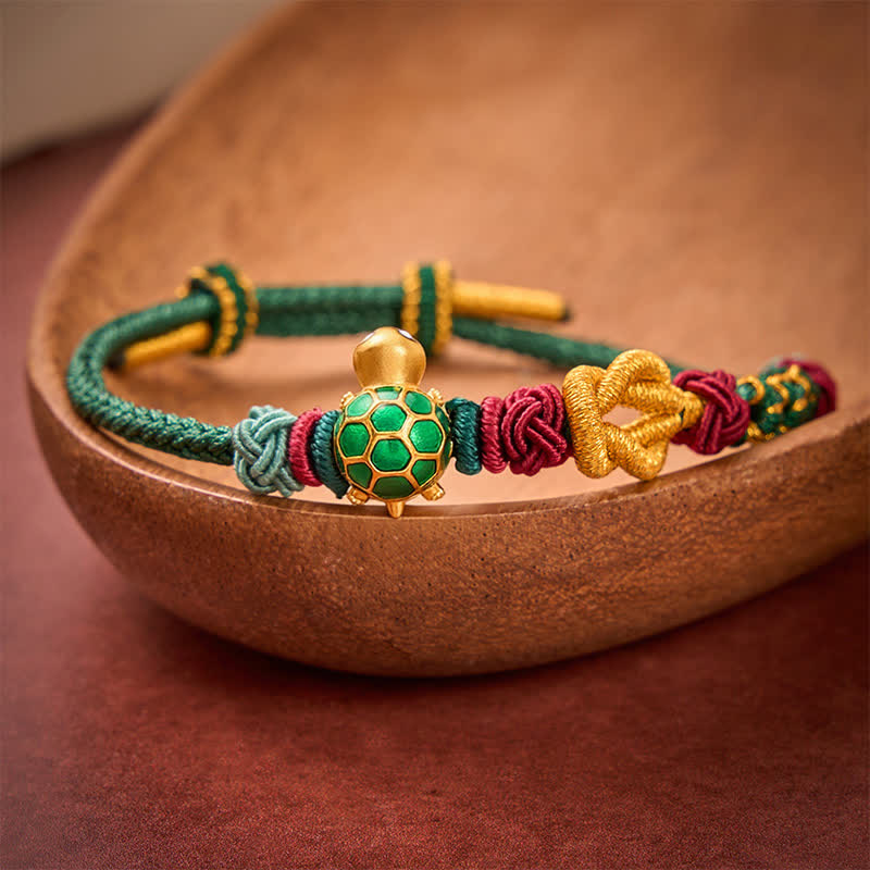 Buddha Stones Bracciale protettivo in filo rosso con tartaruga di rame intrecciata a mano - image 11