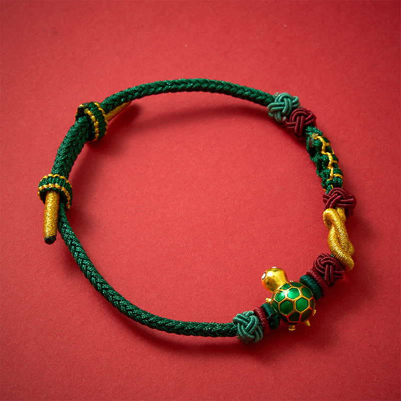 Buddha Stones Bracciale protettivo in filo rosso con tartaruga di rame intrecciata a mano - image 10