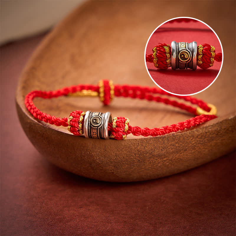 Buddha Stones Braccialetto armonico Yin Yang in rame con filo rosso - Filo rosso - image 0