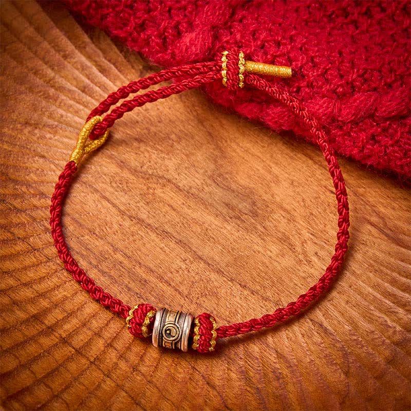 Buddha Stones Braccialetto armonico Yin Yang in rame con filo rosso - image 16