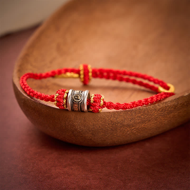 Buddha Stones Braccialetto armonico Yin Yang in rame con filo rosso - image 1