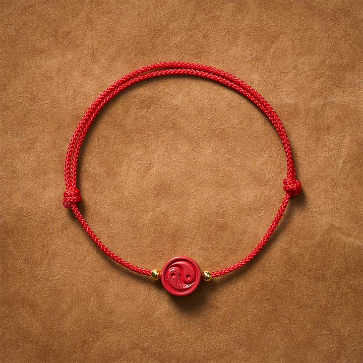 Buddha Stones Bracciale equilibrio Yin Yang con corda rossa - 5,9–6,7 pollici (15–17 cm) - image 0