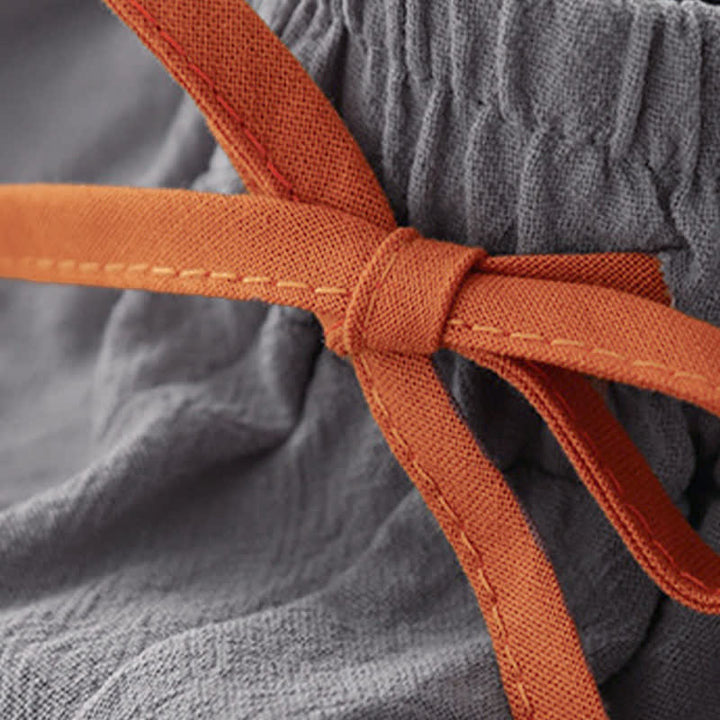 Pantaloni da donna a gamba larga con coulisse e tasche, dal design semplice e casual, con motivo Buddha Stones. - image 17