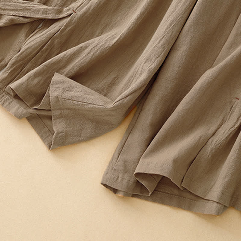Pantaloni da donna a gamba larga con coulisse e tasche, dal design semplice e casual, con motivo Buddha Stones. - image 4