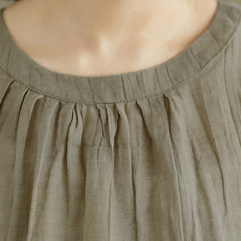 Gilet senza maniche da donna con scollo rotondo e design semplice, modello "Buddha Stones Summer Wrinkles". - image 5
