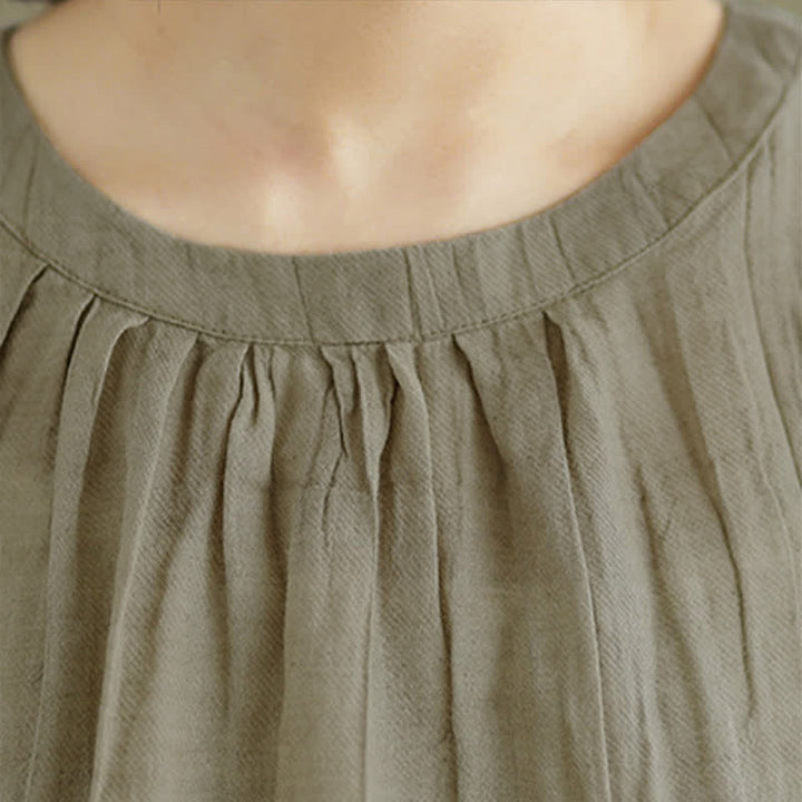 Gilet senza maniche da donna con scollo rotondo e design semplice, modello "Buddha Stones Summer Wrinkles". - image 5