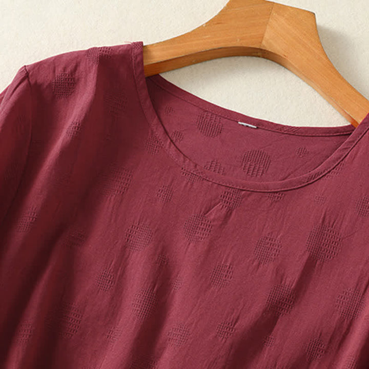 T-shirt da donna a maniche corte, ampia, con scollo rotondo e stampa Buddha Stones. - image 14