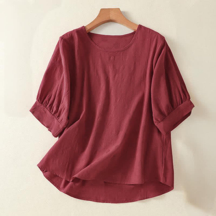 T-shirt da donna a maniche corte, ampia, con scollo rotondo e stampa Buddha Stones. - FireBrick - US8-10, UK/AU12-14, EU40-42 (2XL) - image 12