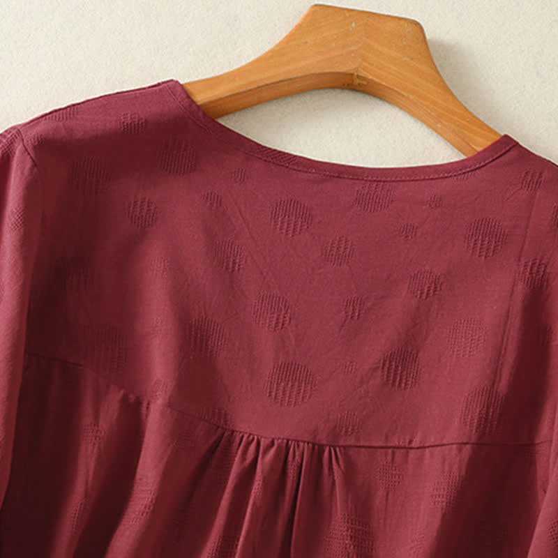 T-shirt da donna a maniche corte, ampia, con scollo rotondo e stampa Buddha Stones. - image 15