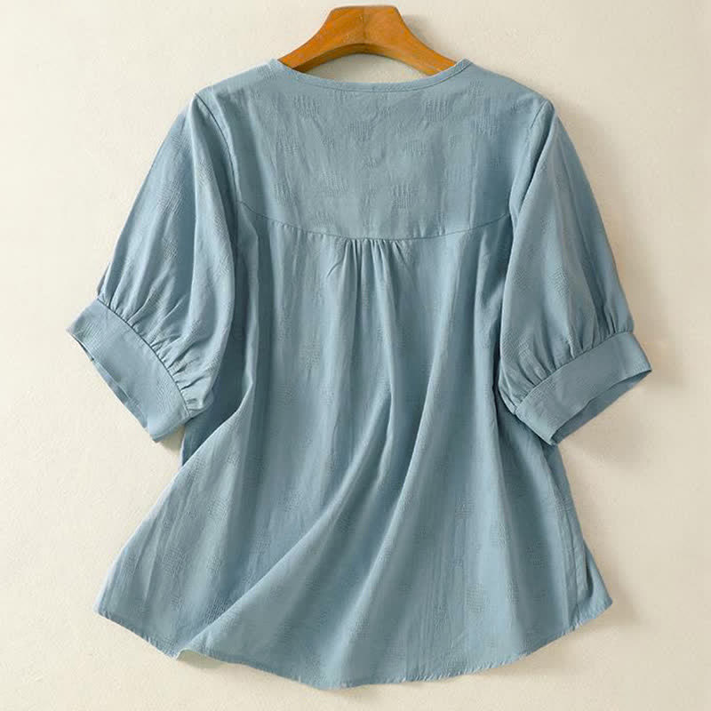 T-shirt da donna a maniche corte, ampia, con scollo rotondo e stampa Buddha Stones. - image 1