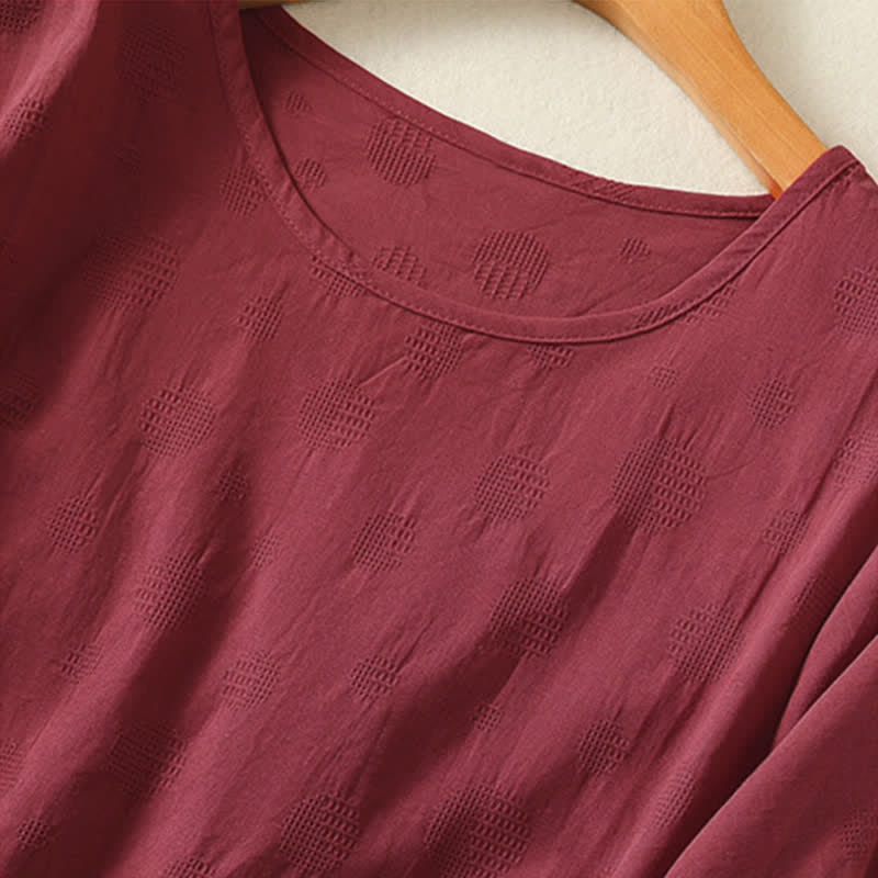 T-shirt da donna a maniche corte, ampia, con scollo rotondo e stampa Buddha Stones. - image 16